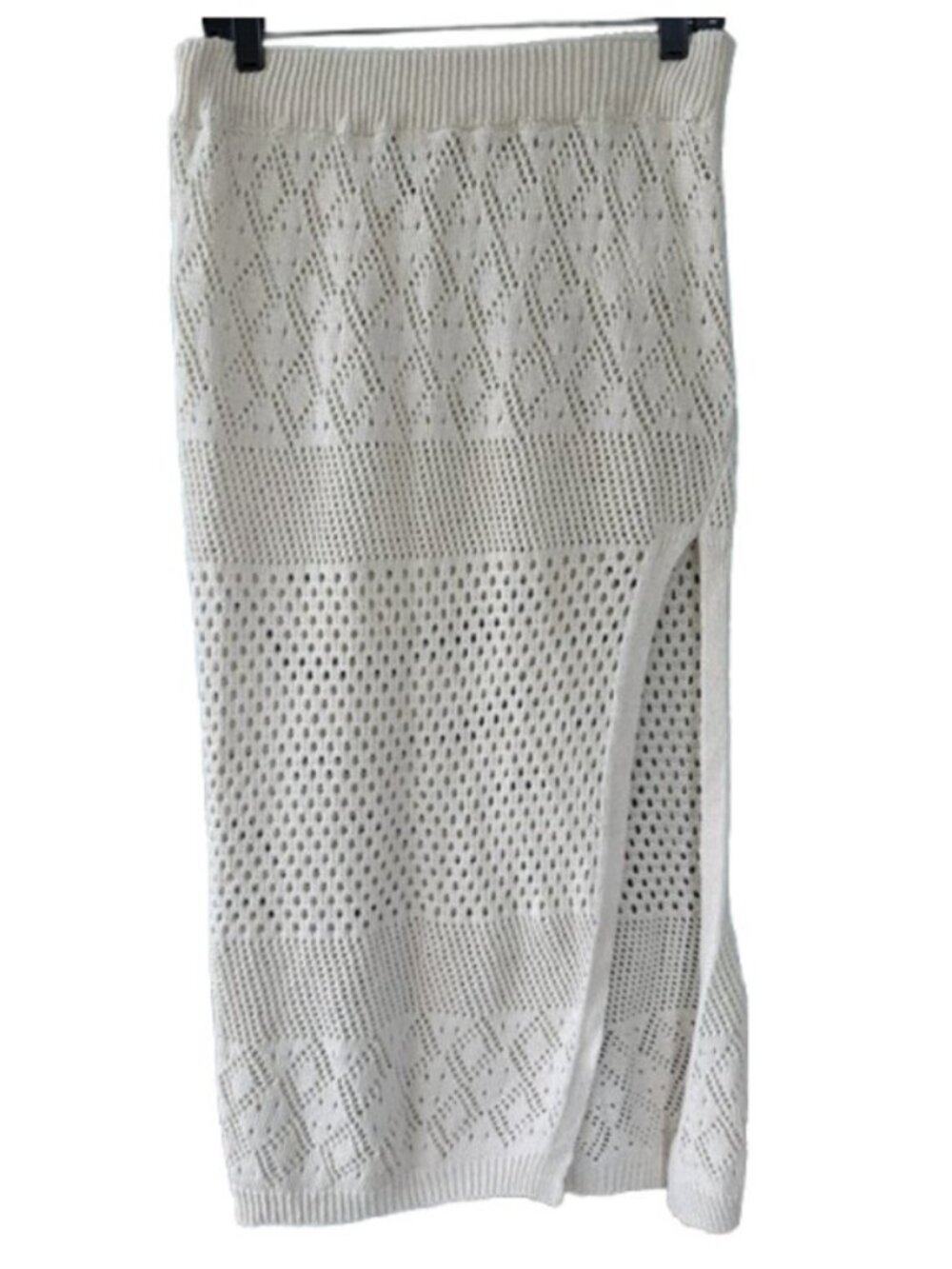 Floris knitted cover-up skirt white women's size M-L